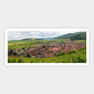 Panoramic View of Riquewihr and Surrounding Vineyards Sticker